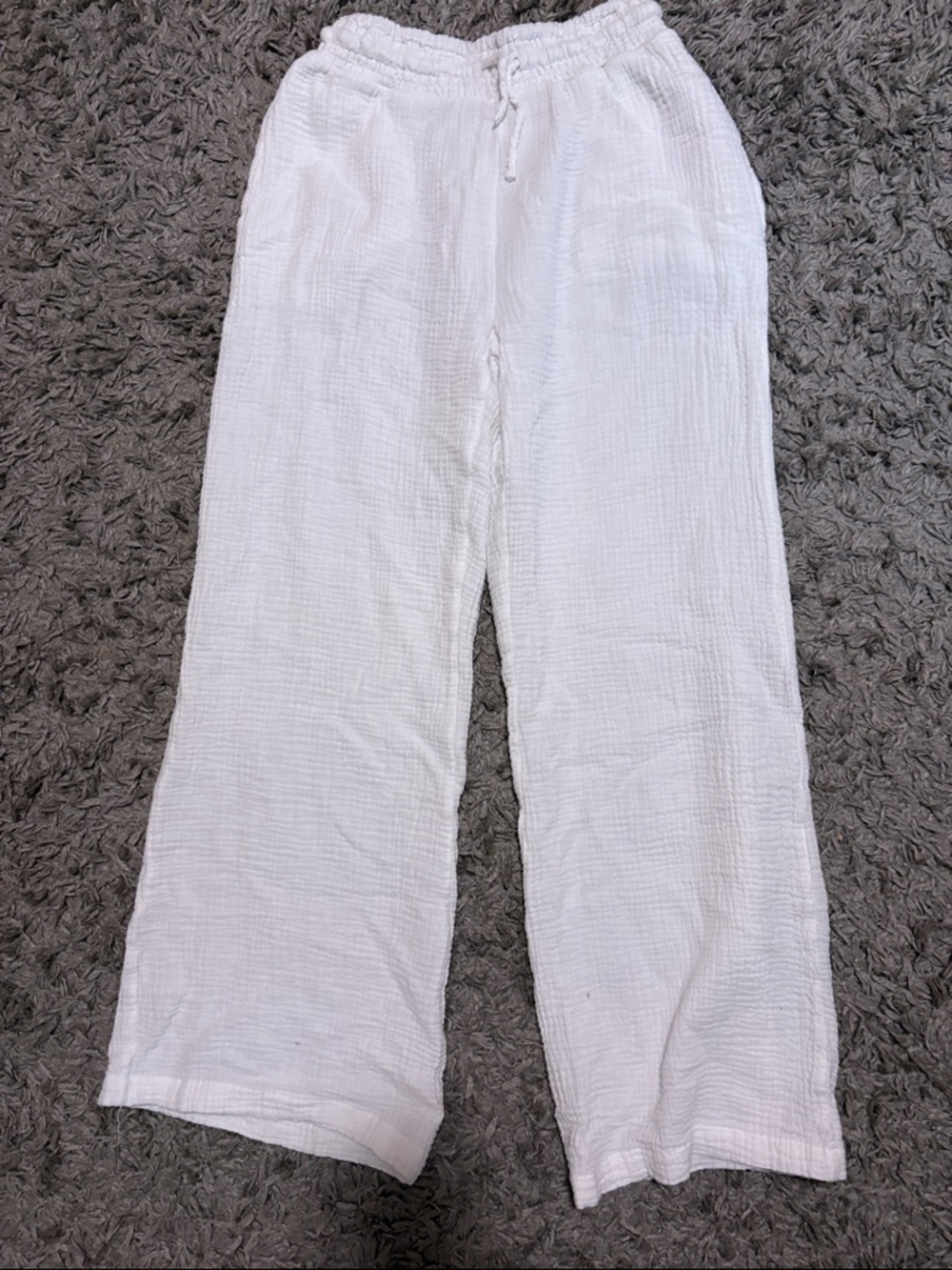 Girls wide leg cotton pants.